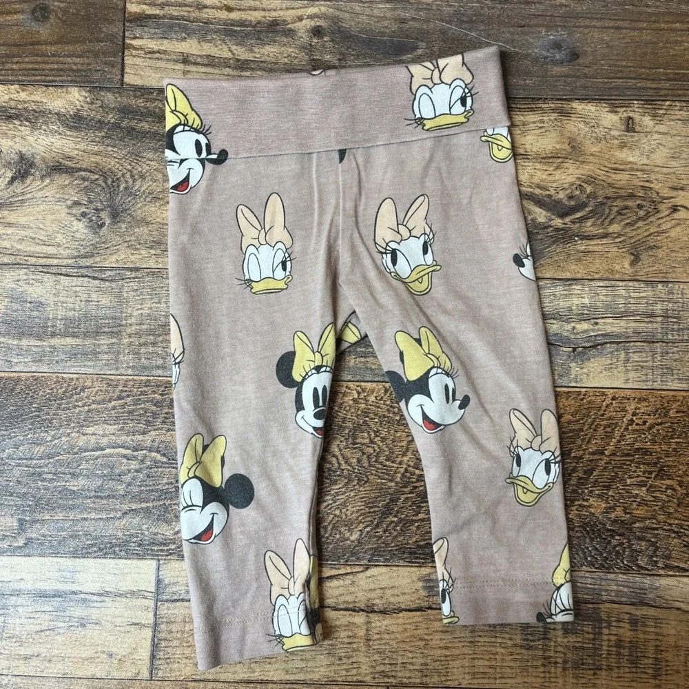H&M Disney Minnie Mouse Daisy Outfit Baby‎ Girl 9m Brown Organic Cotton